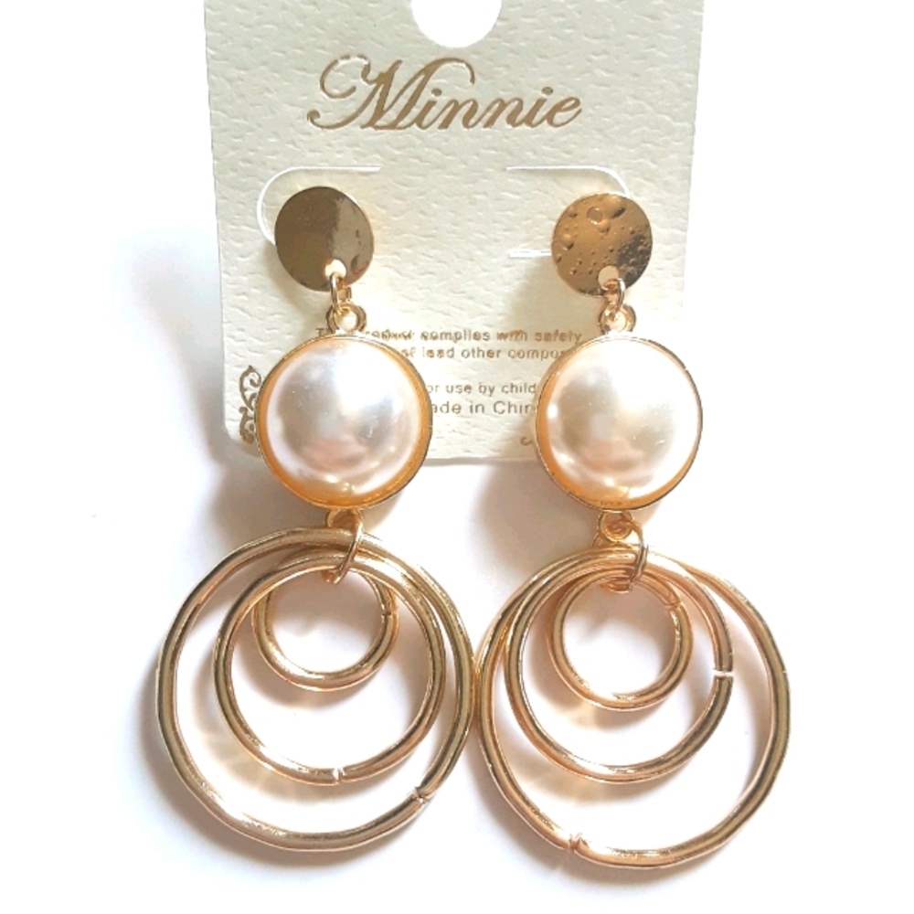 Minnie Fancy Gold Dangle Earrings
